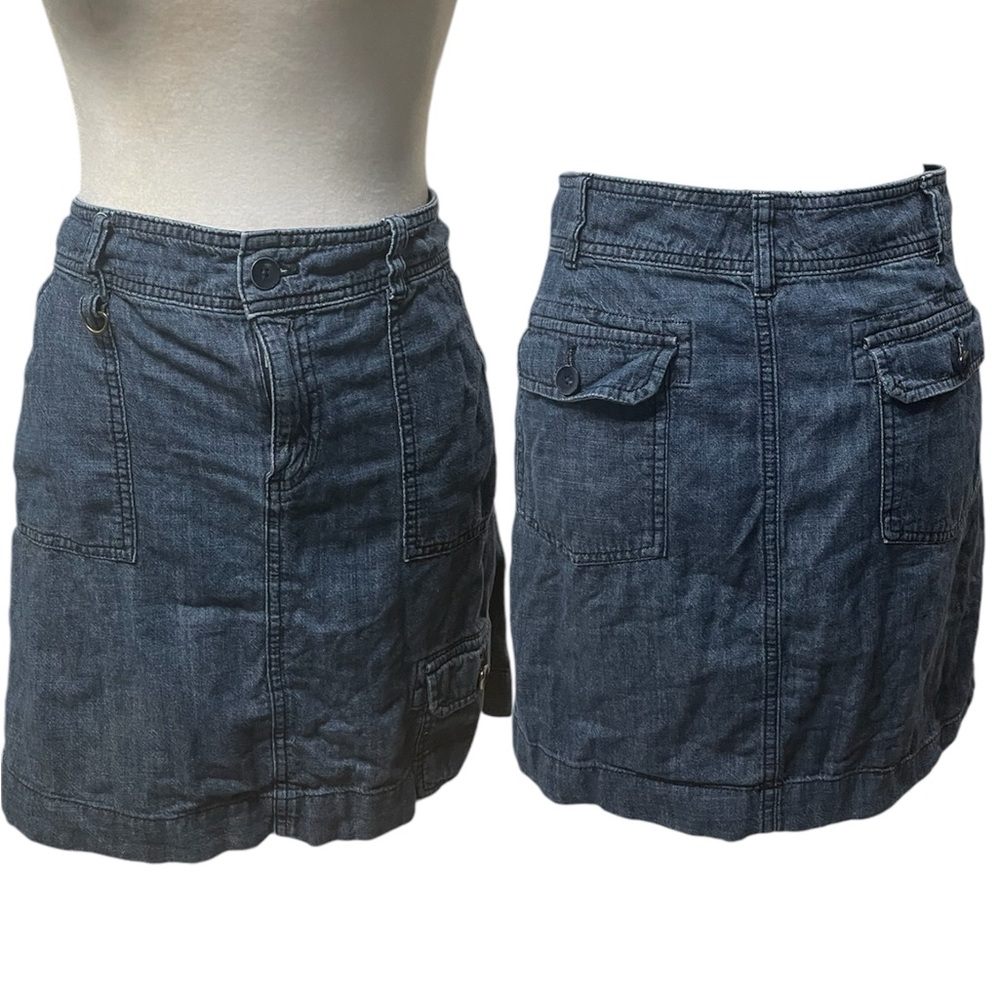 G.H. Bass & Co. Blue100% Cotton Denim Cargo Mini Jean Skirt Size 6